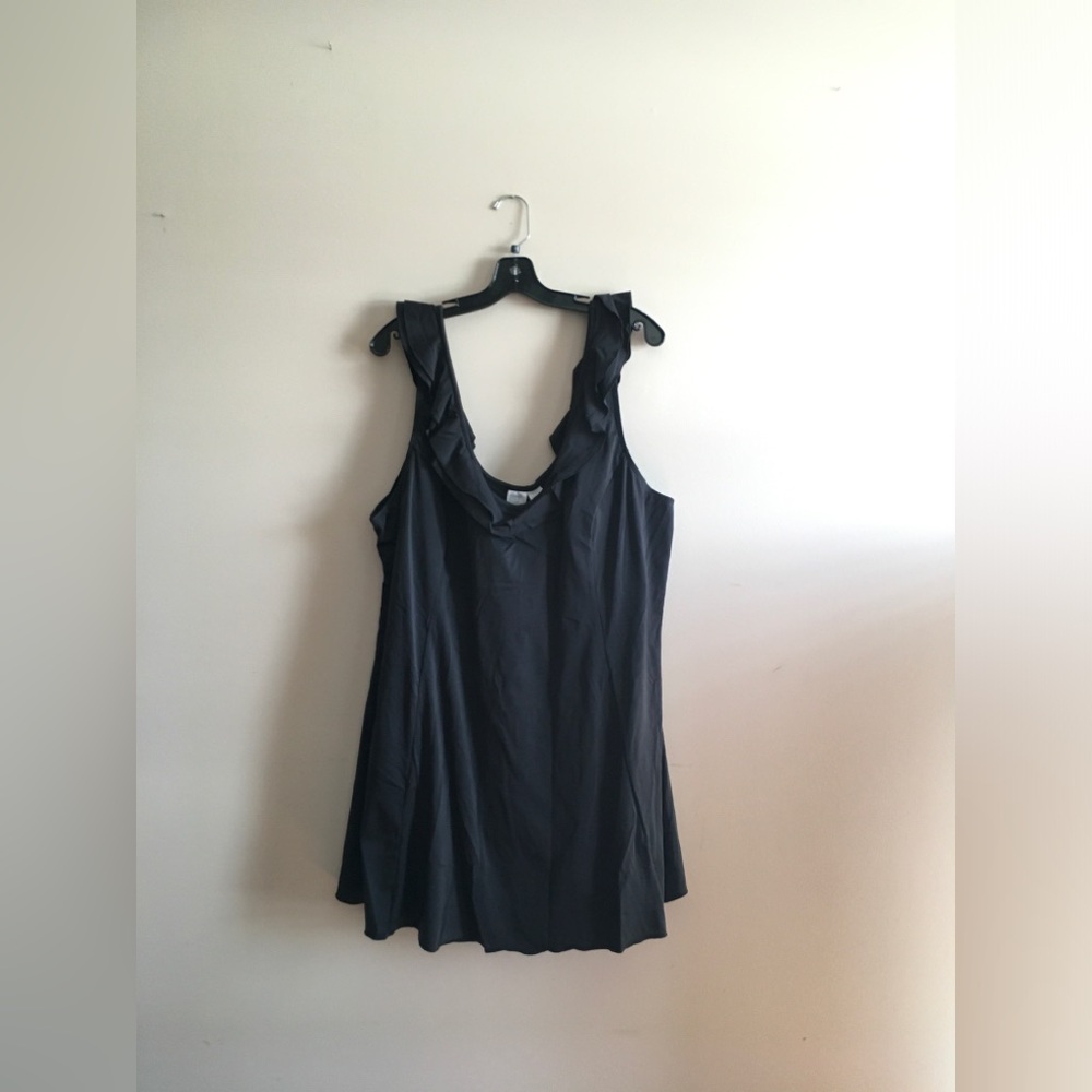 Black Ruffle Swim Dress